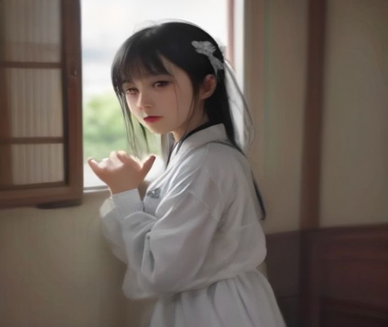 温柔橙光下一位年轻女性坐在窗边抱膝沉思，室内暖色调柔和，画面传递安静自愈的情绪氛围，女生如何自我安慰的场景呈现